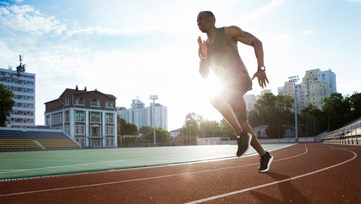 man running in a warming world